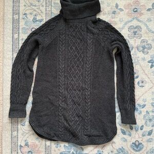 Maternity Gray Cable Knit Sweater